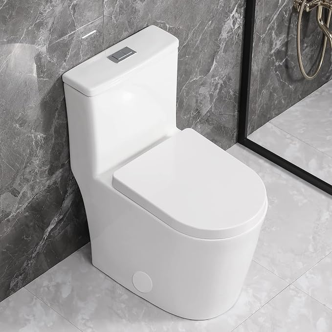 Inodoro compacto SouNor redondo corto dual flush blanco miniatura 4