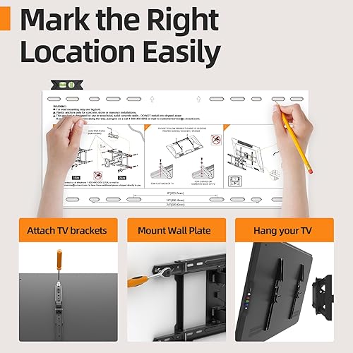 Miniatura 7 de IWORKBORAD - Soporte de pared para TV de movimiento completo de 42-86 pulgadas, pernos de 24 pulgadas, soporte de TV resistente de 24 pulgadas,