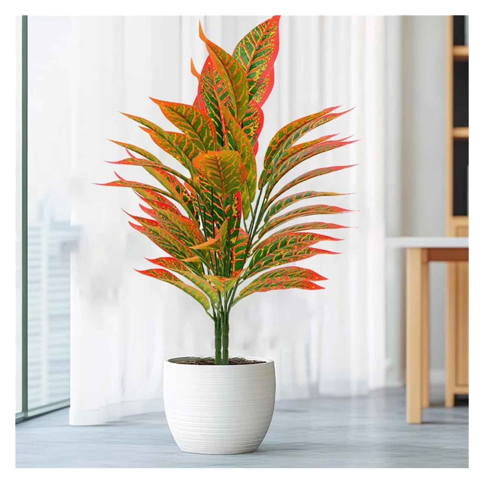 Künstliche Tannenzweige 76 cm 26 Blätter Künstliche Magnolienpflanzen Tropischer Baum Gefälschte Palme Zweig Kunststoff Banyan Blatt Falsche Monstera for Hausgarten Dekor(76cm 26leaves lvban)
