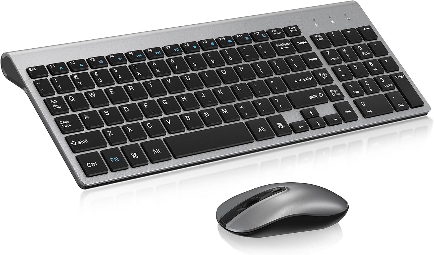 cimetech EasyTyping KF10 Wireless Keyboard and Mouse Combo, [Silent Scissor Switch Keys][Labor-Saving Keys]Ultra Slim Wireless Computer Keyboard and Mouse, Easy Setup for PC/Laptop/Mac/Windows - Grey 1-Grey