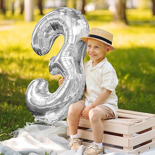 Miniatura 5 de Globos plateados de 40 pulgadas, globos del número 30, decoraciones de feliz cumpleaños 30 para ella, globos de cumpleaños de 30 años, globos de