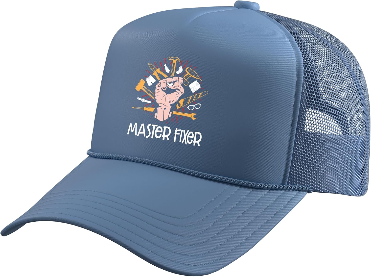 Master Fixer I Tools Hammer Wrench Drill I Dad Trucker Hat with Adjustable Mesh Back