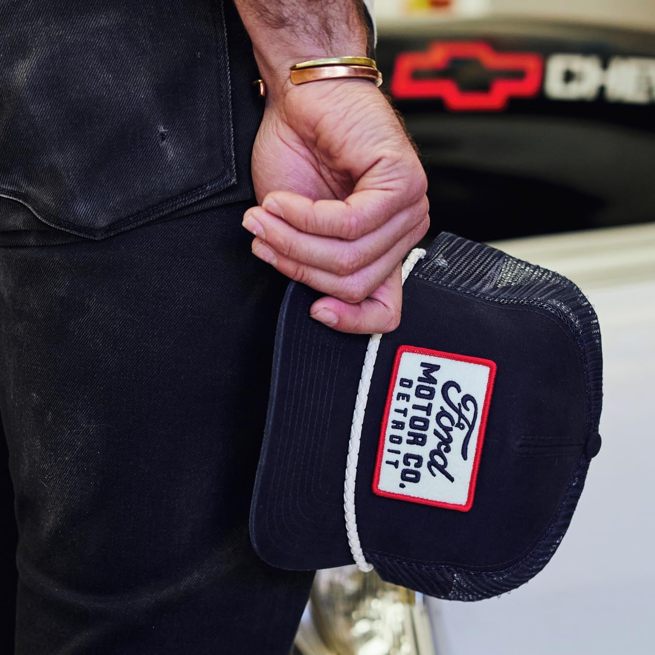 AMERICAN NEEDLE Ford Motors Patch Unisex Adjustable Snapback Baseball Hat