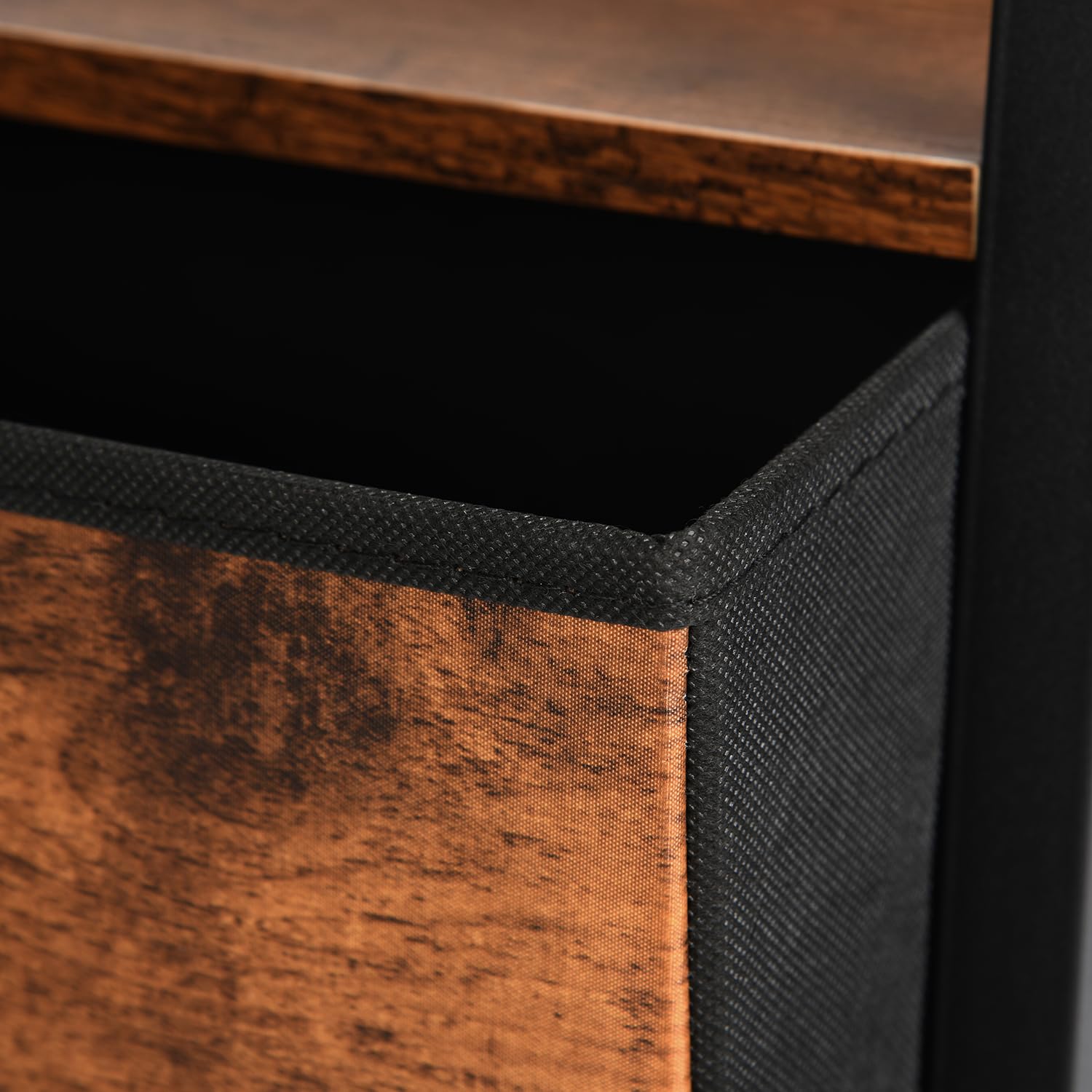 FurnitureR Étagère de Bar, Support de Présentation pour Bar, H-26cm Compartiment, Meuble de Rangement pour Bouteilles d'Alcools et Verres, 5 Niveaux Rangement avec Tiroirs en Non-Tissé, 42x29x141cm