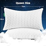 Shredded Memory Foam Pillows for Sleeping Luxury Hotel Pillows Queen Size Set of 2 Adjustable Loft Bed Pillow for Side Back Stomach Sleepers with Removable Washable Cover, White