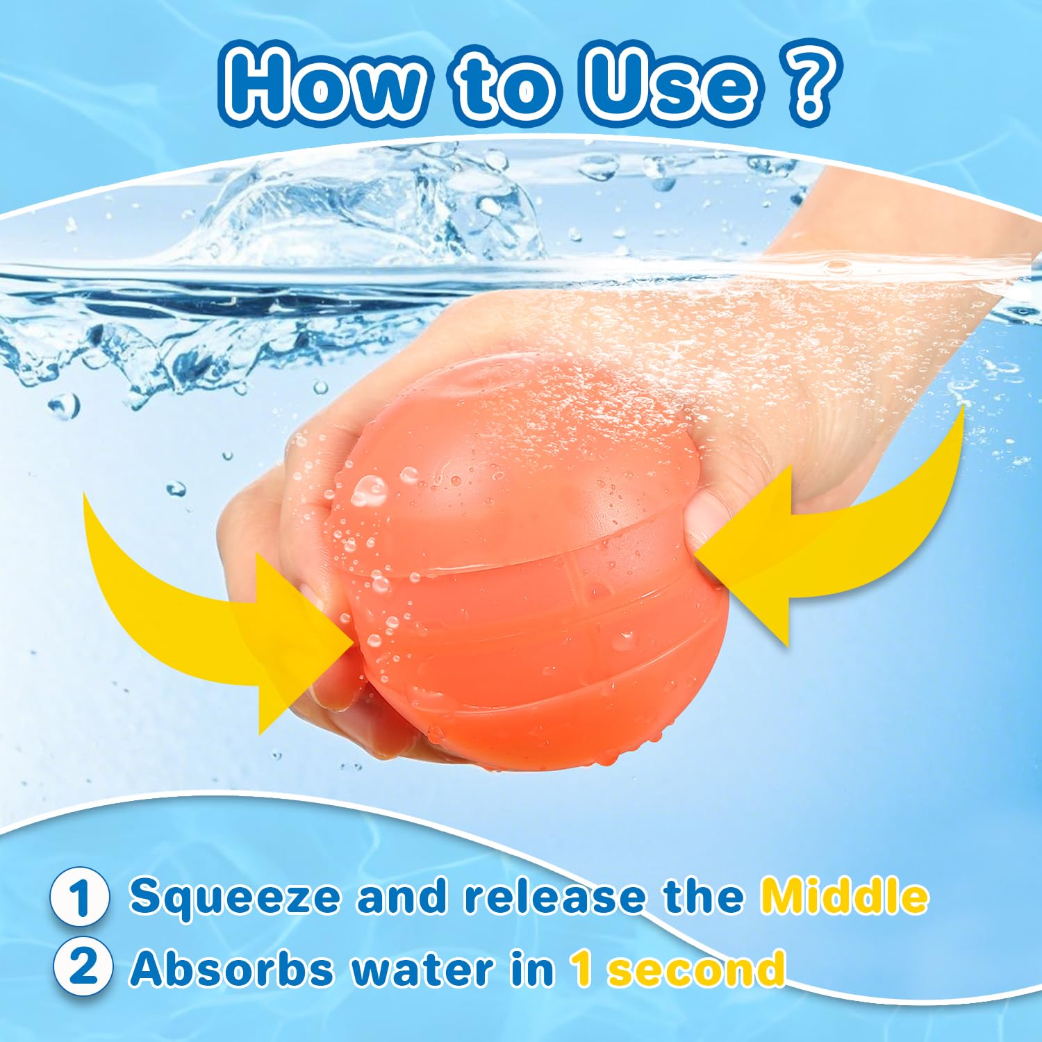 18 globos de agua reutilizables, sin imanes, bomba de agua de silicona autosellante con bolsa de malla, bola de agua de llenado rápido para actividades al aire libre, juguetes de verano, juguetes de 2
