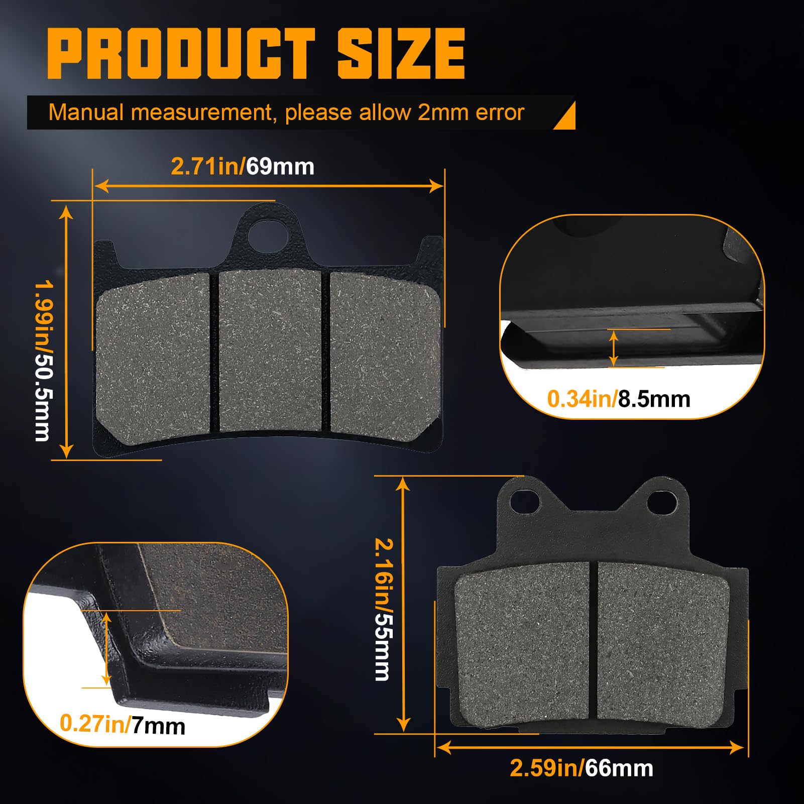 Plaquettes de Frein Avant et Arrière pour YAMAHA FZS 600 Fazer 1998-2003 TZR 250 R V-Twin 1991-1993 TZR250 SPR 1995 FZR 400 RR 1992 TZR 125 R 1993