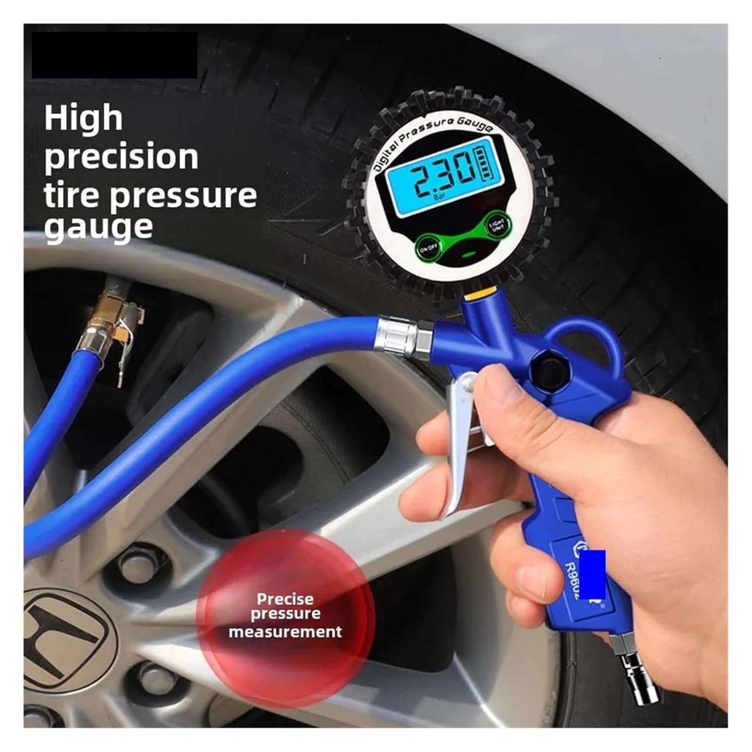 TPMS Car Tyre Air Pressure Gauge Tire Inflator Tire Pressure Pneumatic Tool Gauge Compressor Pressure Gauge 0-220psi LCD Display Precise(Pointer)