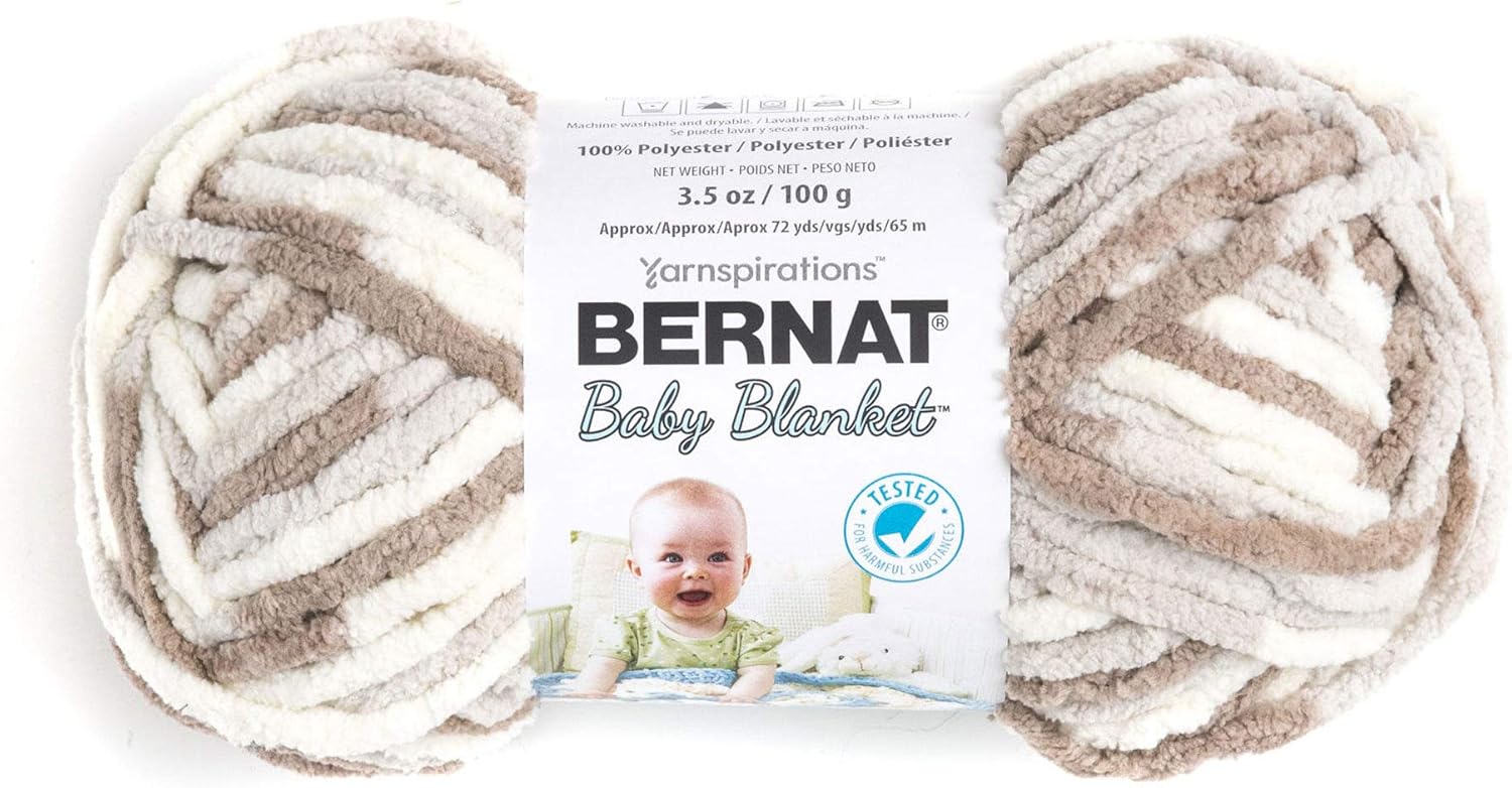 Bernat Baby Blanket Yarn - 6 Pack Bundle with Patterns (Little Sand Castles)