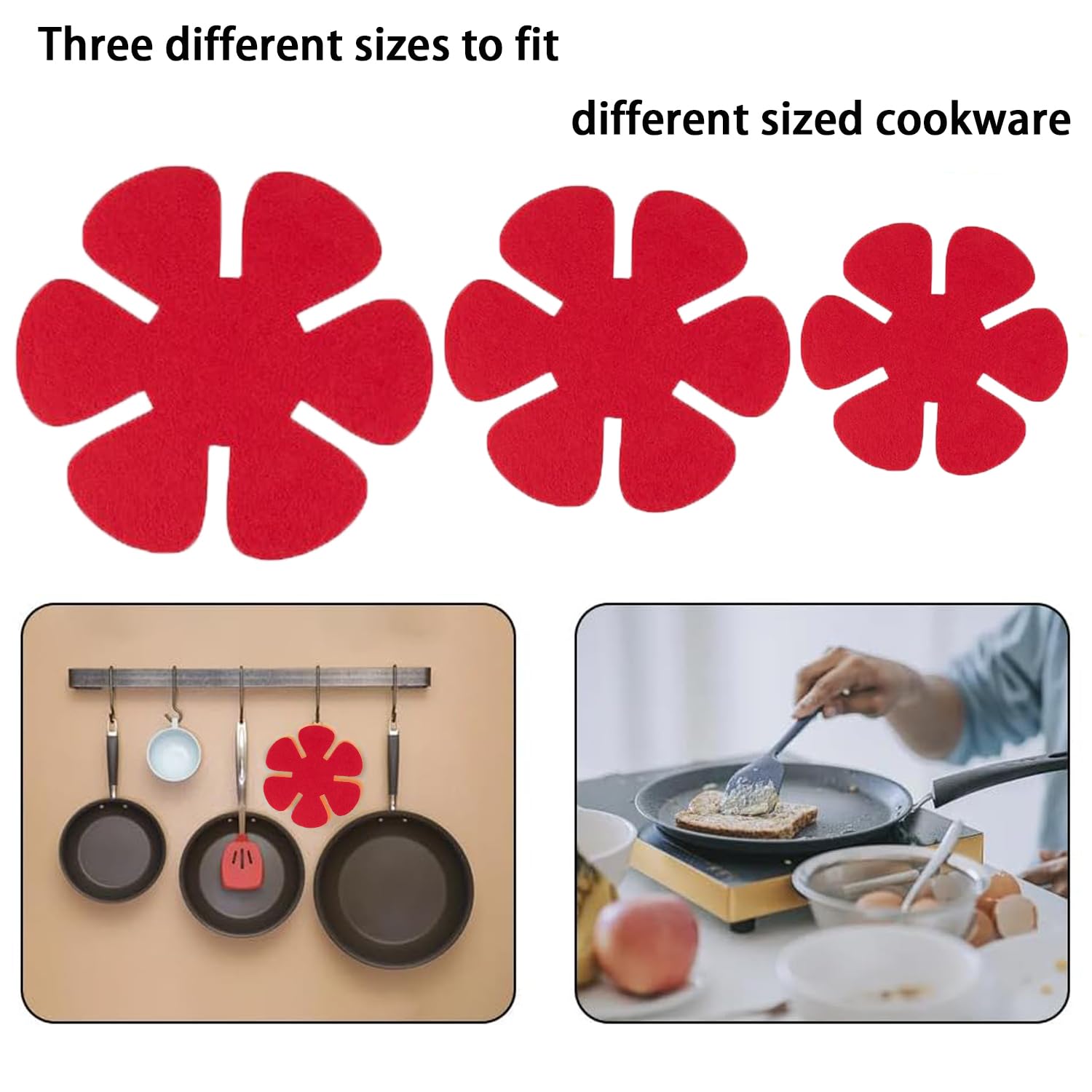 6 Pezzi Protezione Per Padella, 26/20/15cm Protezioni Per Padelle