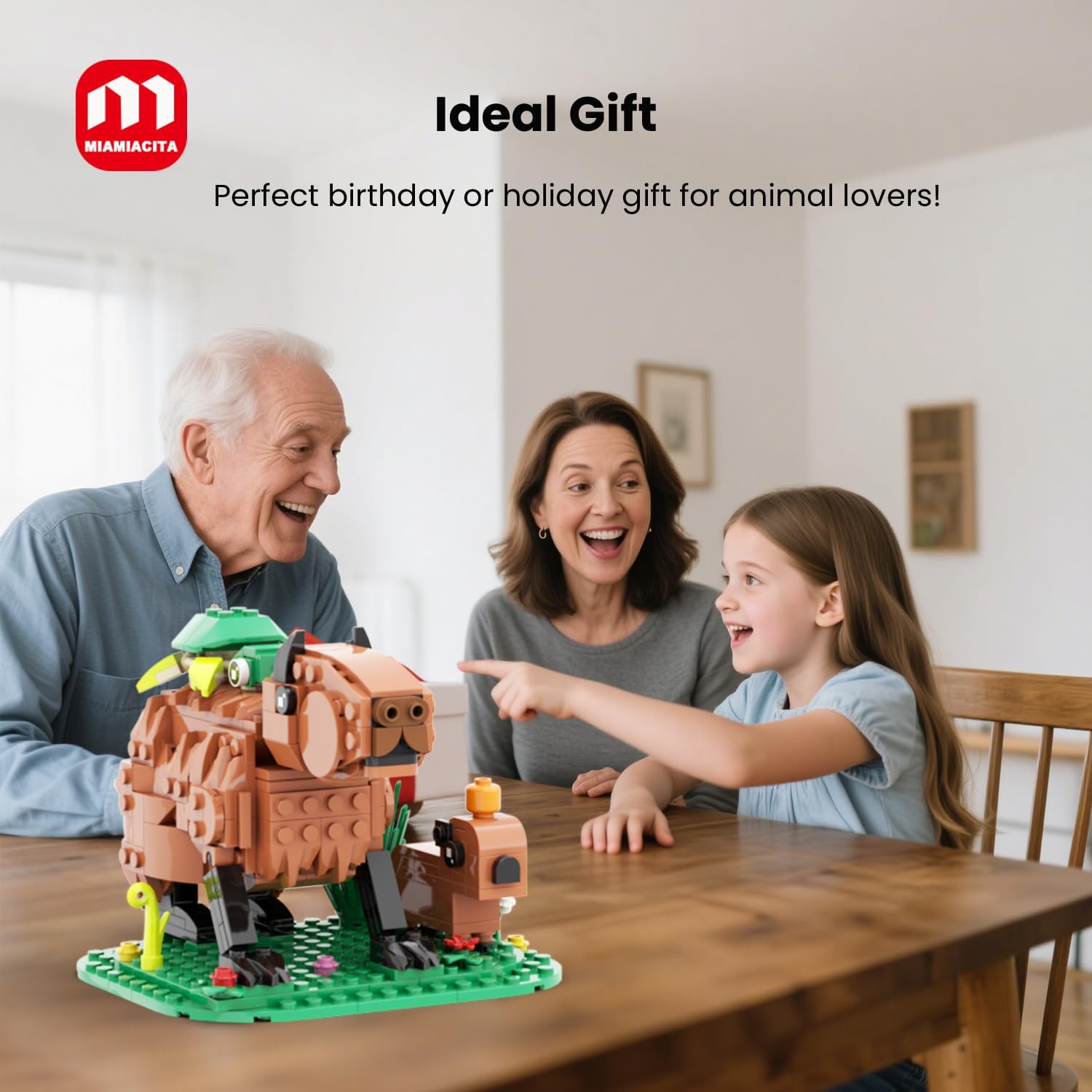 Capybara Building Set, Capybara Gifts Building Kit with Turtle & Mini Capybara, Animal Capybara Stuff Toys Building Set, Birthday Easter Gifts for Adult Boys Girls