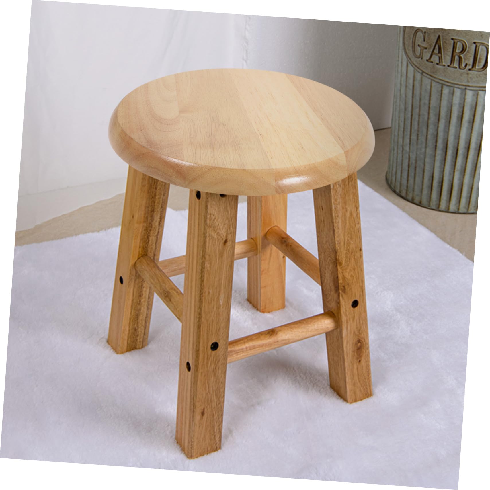BESTYASH Tabouret Bar Bois Assise Ronde en Bois Massif, Facile à Nettoyer et Robuste, pour Bureaux et Fêtes
