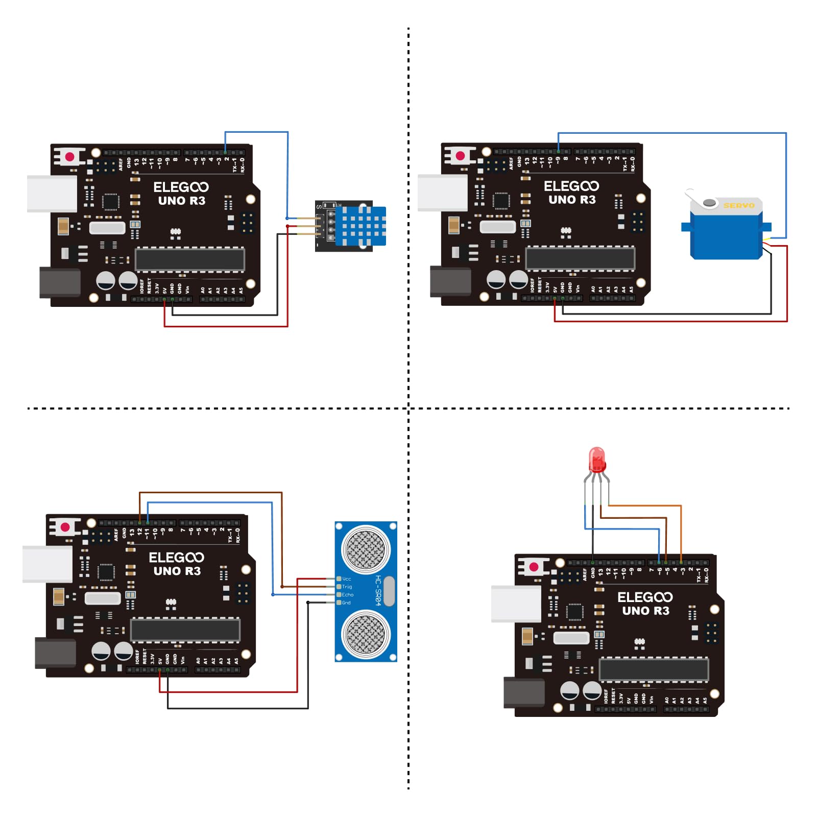 ELEGOO UNO R3 Carte Starter Kit de Démarrage Super | avec Guide d'Utilisation Français pour Débutants et Professionnels Compatible avec Arduino IDE.