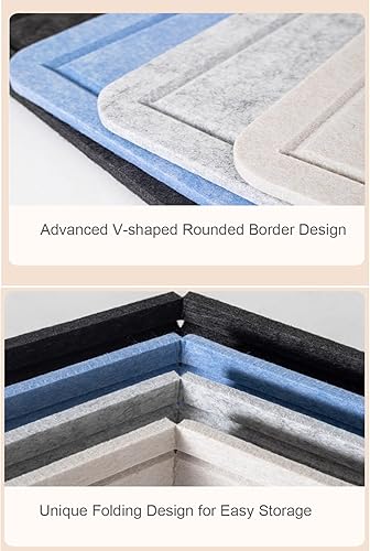 Miniatura 4 de 2 tablones de anuncios plegables de fieltro grande, 36 x 18 pulgadas, tablero decorativo enmarcado con 70 pines de rosas para paredes de escuela,