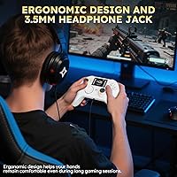 Vista 8 de Interactive Screen Wireless Gaming Controller for PC/PS4/ Switch/Android/iOS, 4 Programmable Buttons, Turbo, 6-axis Gyro, Dual Vibration, RGB