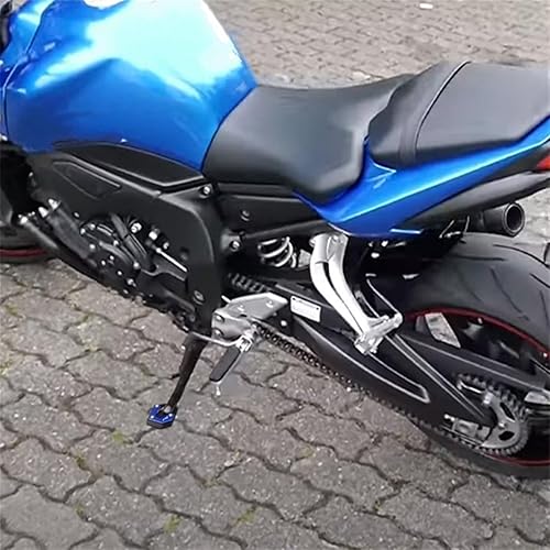 Miniatura 4 de RSFIL Moto Kickstand Extension Pad Side Bracket Enlarged Plate Tire Air Valve Cover for Suzuki V-Strom 650 XT Vstrom 650 DL650 (Color  A Black)