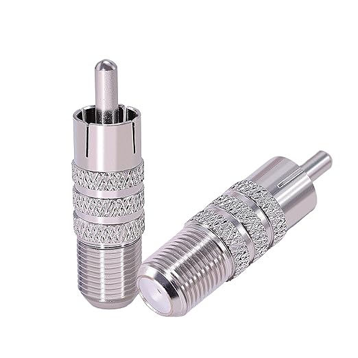Adaptador Conector Coaxial F Hembra a RCA Macho CNARIO A59 (2 Piezas) miniatura 2