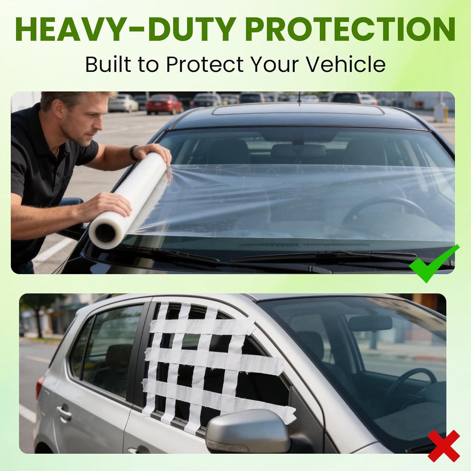 Crash Wrap Film, 36 inch x 100 feet, Clear Collision Wrap for Damaged Vehicles & Car Windows, Removes Cleanly,Self-Adhesive Broken Window Cover Film