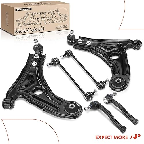 Miniatura 8 de A-Premium Juego de 6, brazo de control inferior delantero, barra estabilizadora, extremo de barra de acoplamiento exterior, compatible con Chevrolet