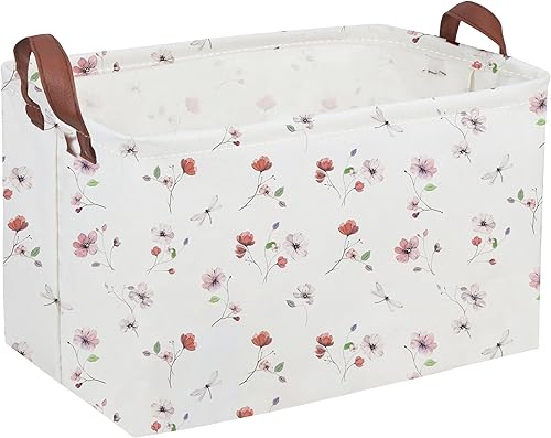 Miniatura 7 de Sanjiaofen Contenedores rectangulares de almacenamiento de dinosaurios rosados, cesta de almacenamiento rosa, bonita canasta organizadora para