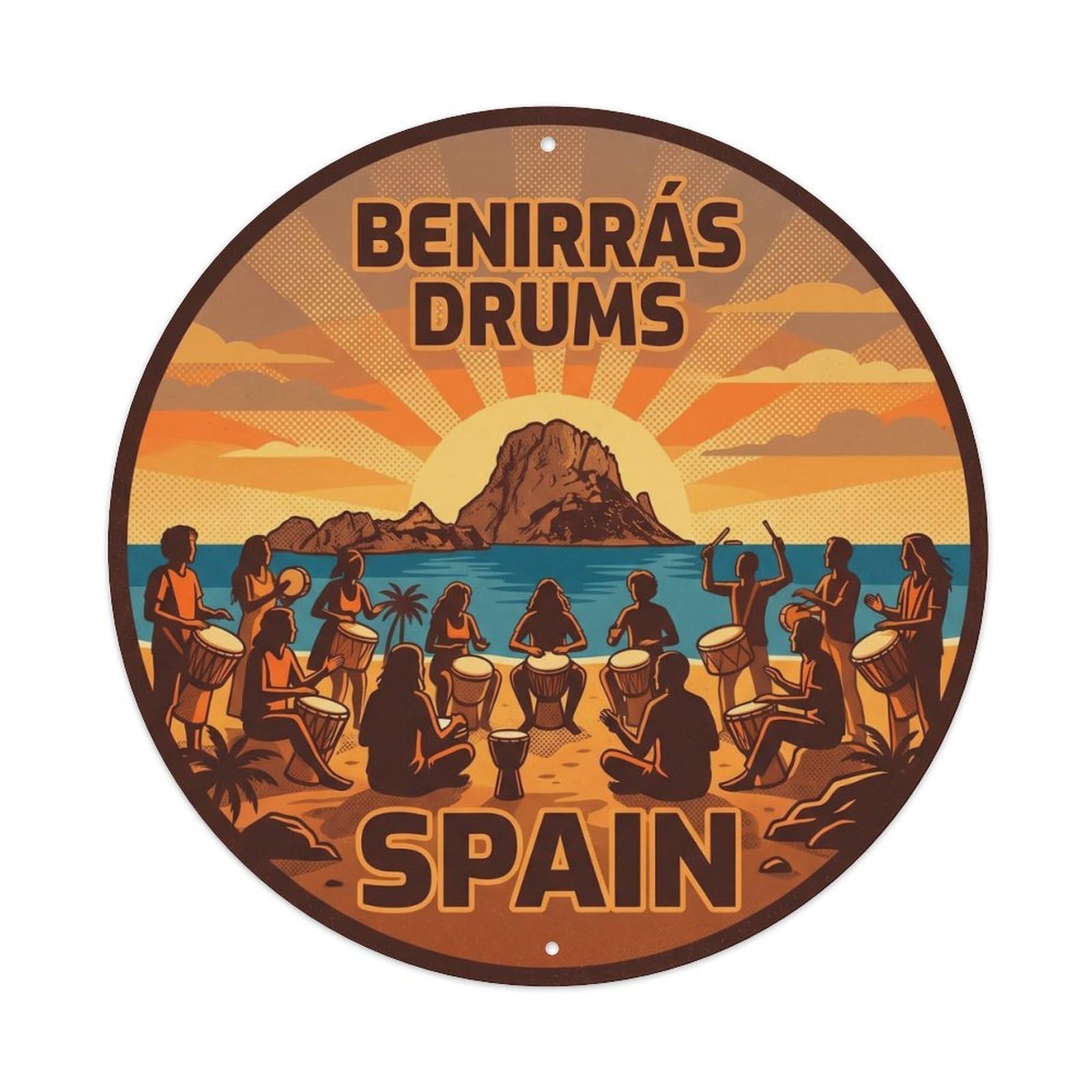 Ibiza Benirras Drums Spain Landmark Travel Metal Tin Sign
