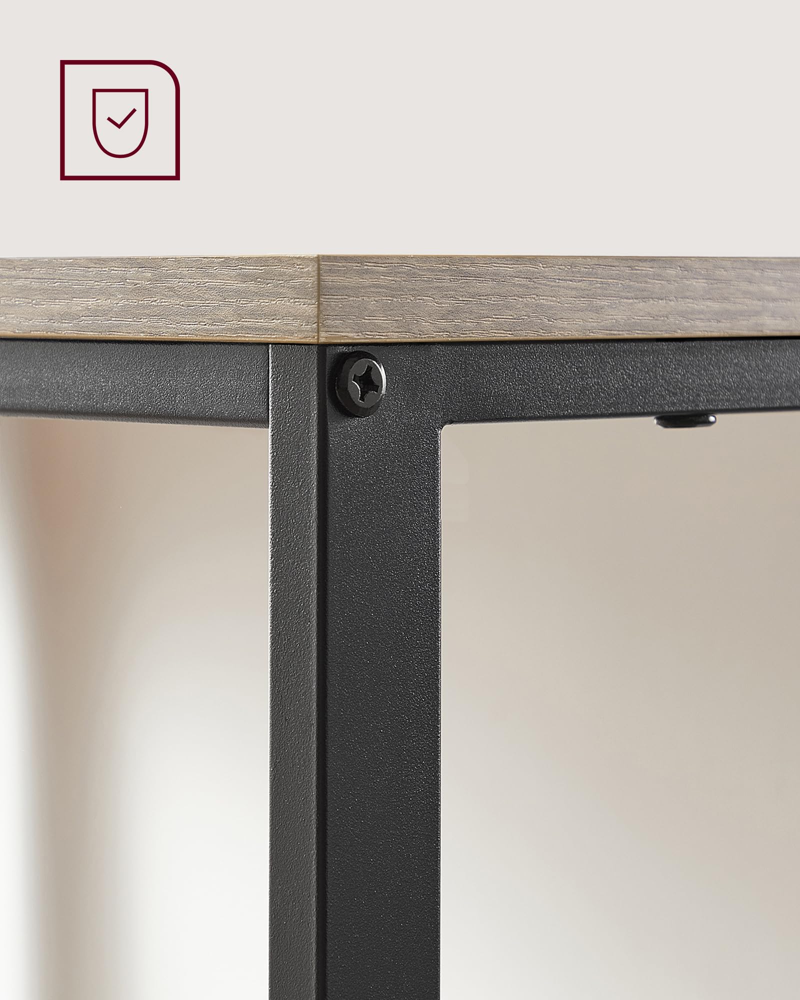 VASAGLE Biurko komputerowe, biurko biurowe, 100 x 50 x 76 cm, styl industrialny, do gabinetu, sypialni, salonu, szary melanż i czarny atrament LWD046B02