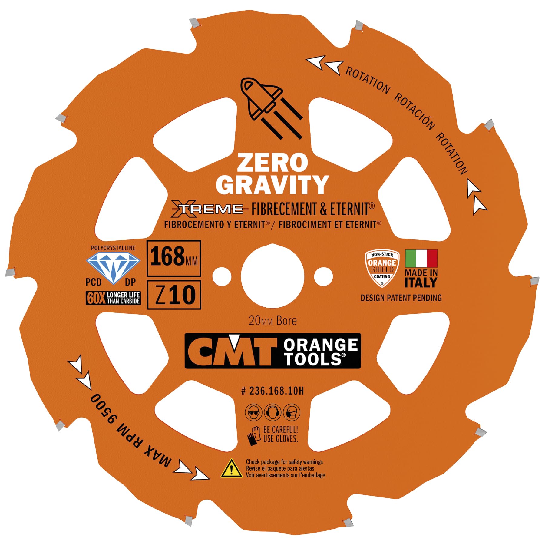 CMT Orange Tools 236.168.10H - Sierra Circular para Fibrocemento DP 168x1.8/1.2x20 Z10TCG
