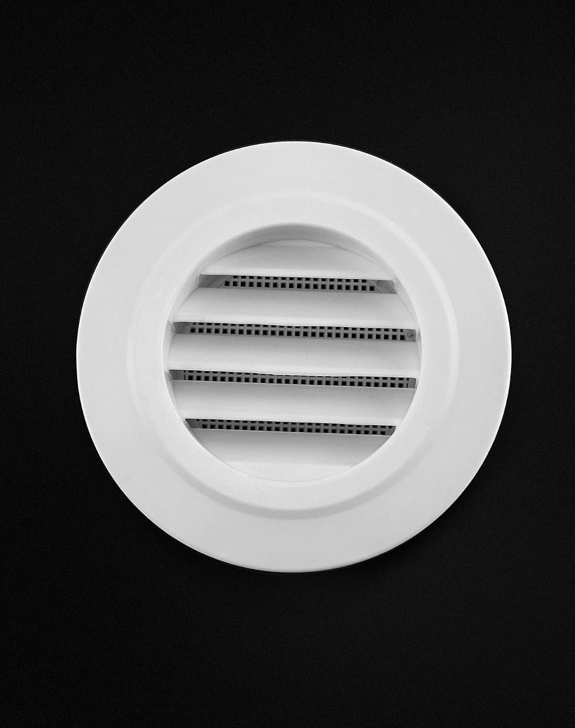 QWORK Air Vent ABS Louver Grille Cover, 8 Pack 4" Round Covers with Built-in Fly Screen Mesh for Bathroom Office Home