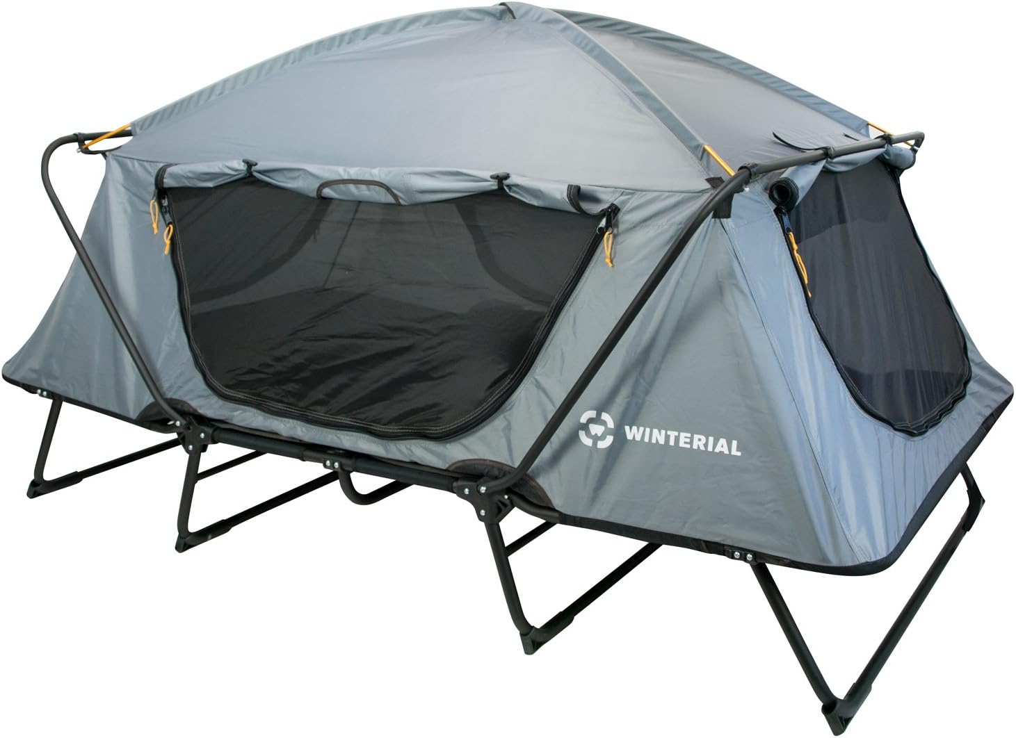 interial Double Outdoor Camping Tent Cot, Elevated Sleeping Platform with Collapsible Aluminum Frame. Perfect Sleeping Bed for Hiking, Expeditions, Fishing, Kayaking, Car Camping, Backpacking