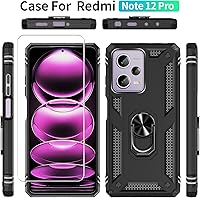 Vista 2 de Funda para XiaoMi RedMi Note 12 Pro 5G /Poco X5 Pro con [2 unidades] Protector de pantalla de vidrio templado, para RedMi Note 12 Pro Heavy Duty