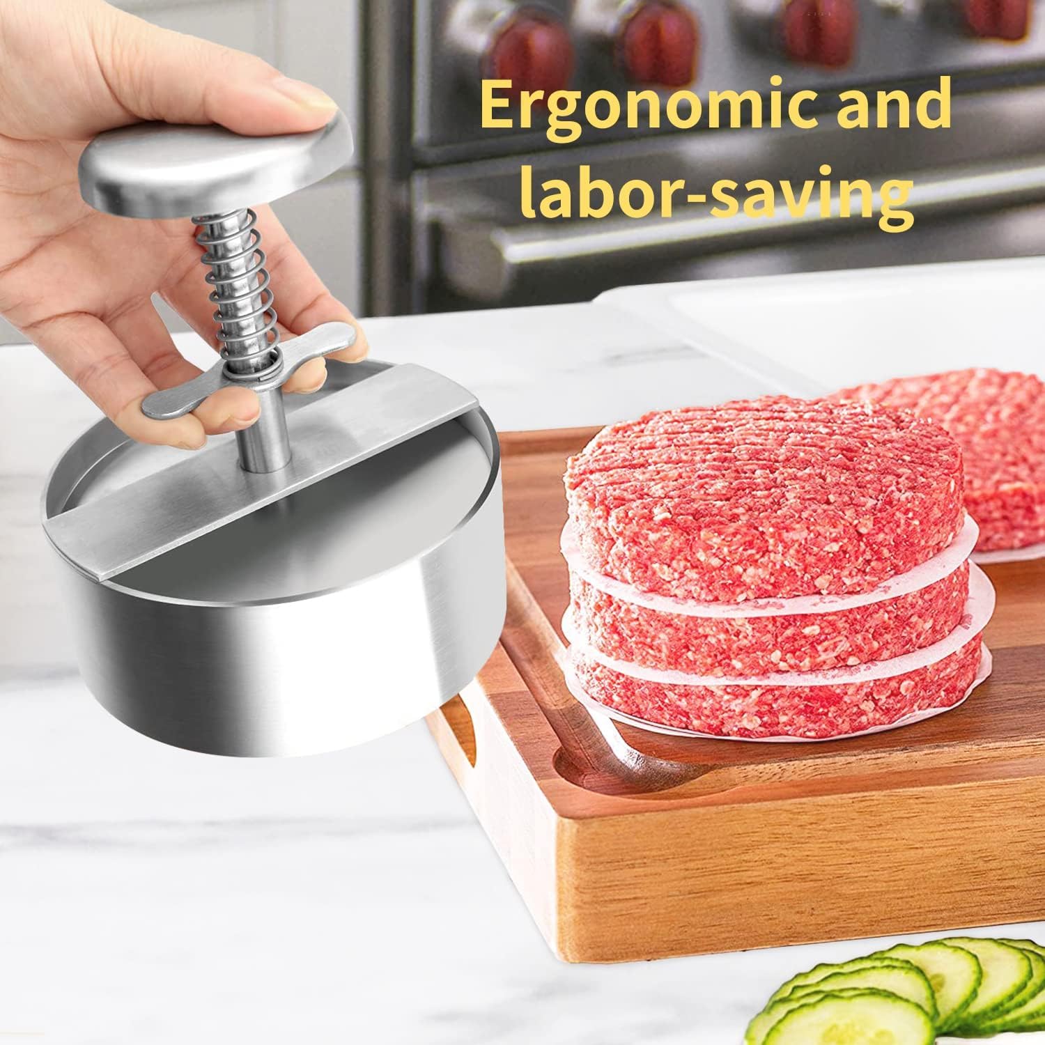 XRZXZN 304 Stainless Steel Burger Press - 4.5
