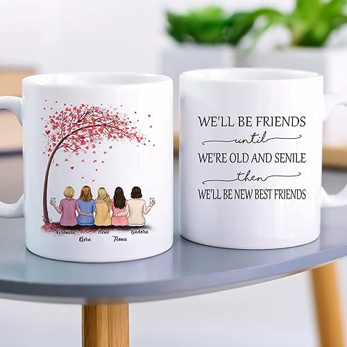 Miniatura 11 de Gossby Taza personalizada para mejor amiga, regalo personalizado para mujeres con diseños, nombres, cumpleaños, regalo de taza de Navidad para 4
