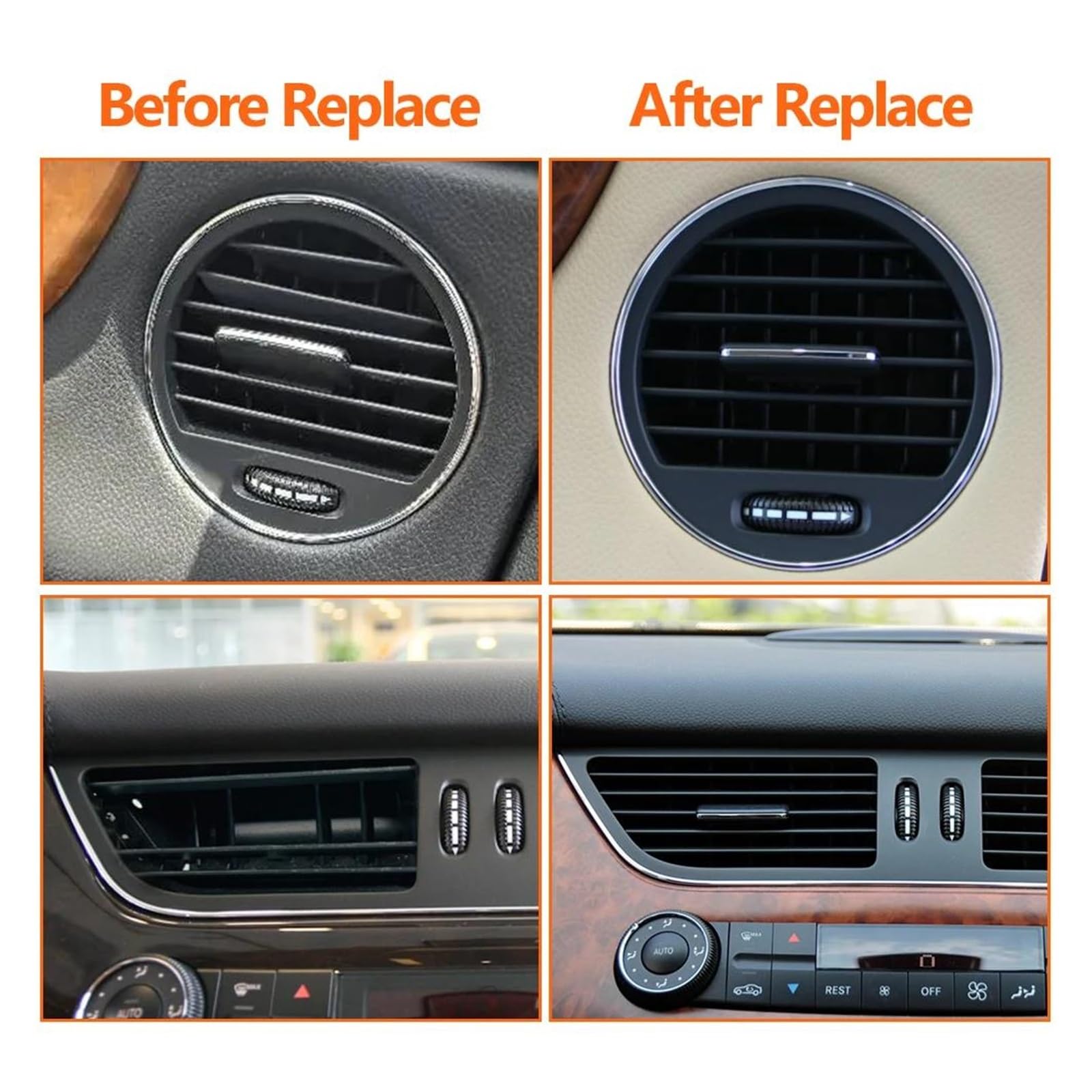 Zamiennik kratki wylotu powietrza do Mercedesa do Benz CLS CLS55 CLS63 CLS350 CLS500 2007-2009 W219 przedni tylny środkowy klimatyzator AC osłona wylotu kratki wentylacyjnej tylna prawa