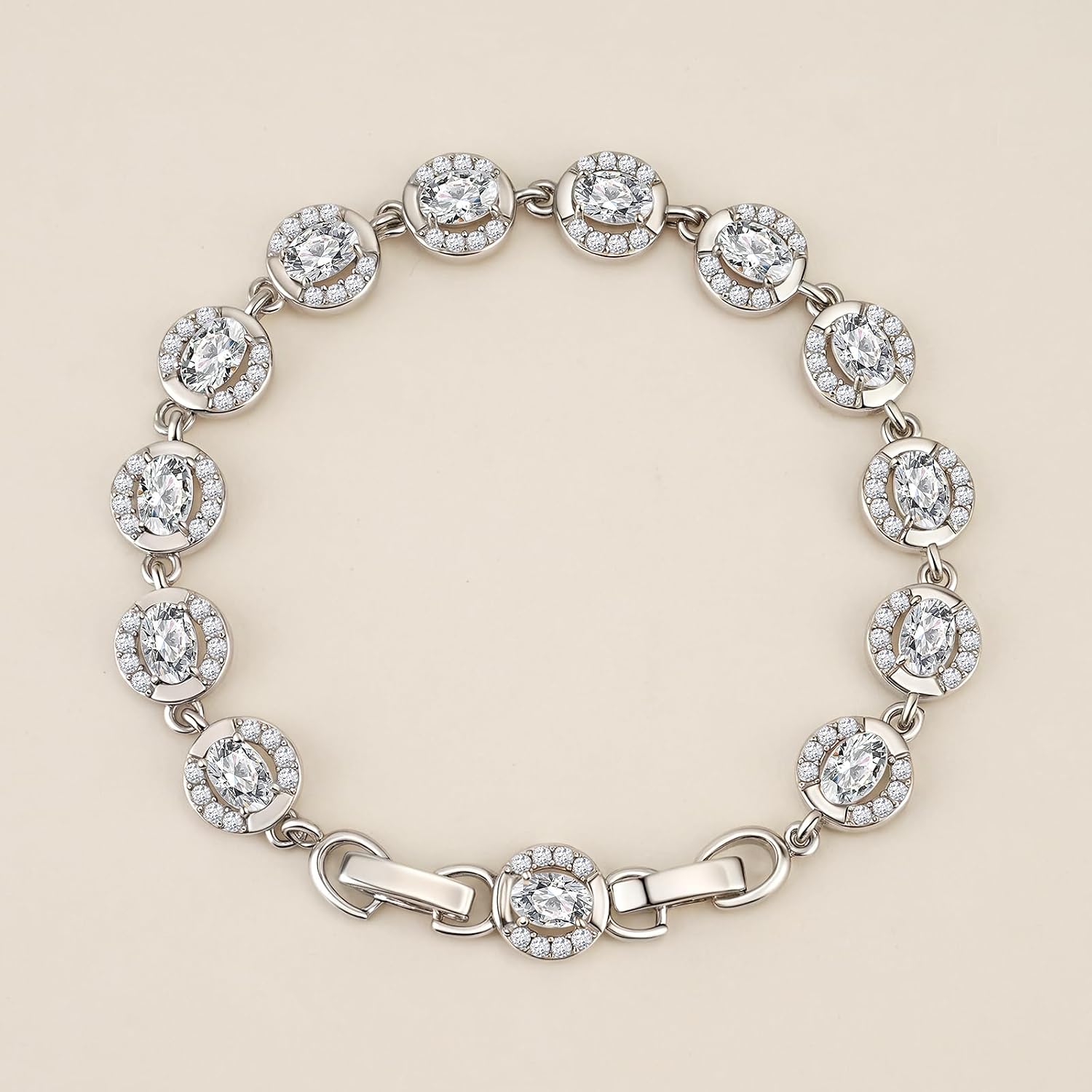 Tennis Bracelet for Women 14K Gold Plated Cubic Zirconia Bracelet,Classic Crystal Tennis Bracelet, Rhinestone Delicate Bracelet Gift for Her