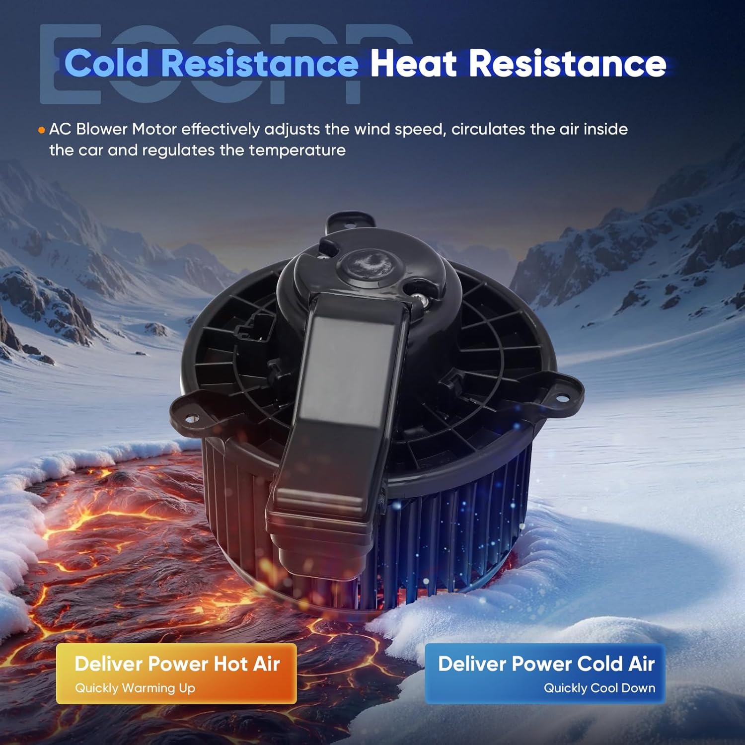 ECCPP HVAC Blower Motor w/Fan Cage A/C Fit for 2017-2019 for Mitsubishi Outlander,2017-2019 for Mitsubishi Outlander Sport Heater Blower Motor Assembly Replacement AC Blower Motor