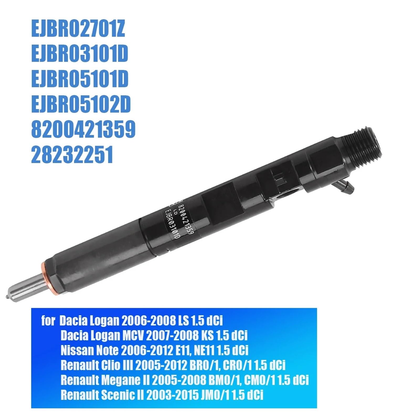 Mydmygs One Color Fit For Renault Clio Scenic N-I-S-S-A-N Dacia Logan 1.5 Dci Ejbr05101d 28232251 166001137R Diesel Fuel Injector Nozzle
