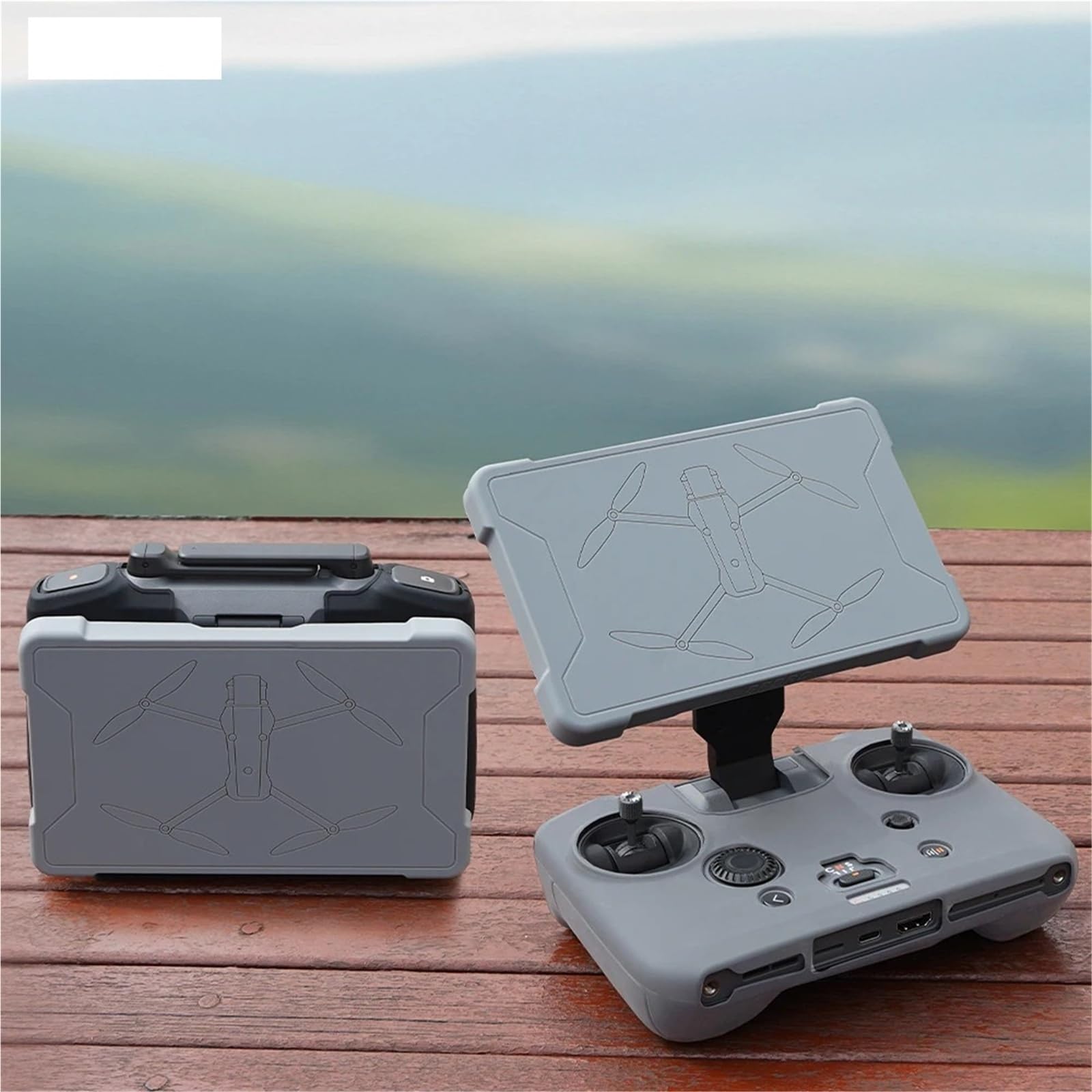 Custodia Protettiva, Compatibile Con DJI RC Pro 2 | Cover proteggi schermo, silicone antigraffio antipolvere for accessori drone(2 in 1 Cover Gray)