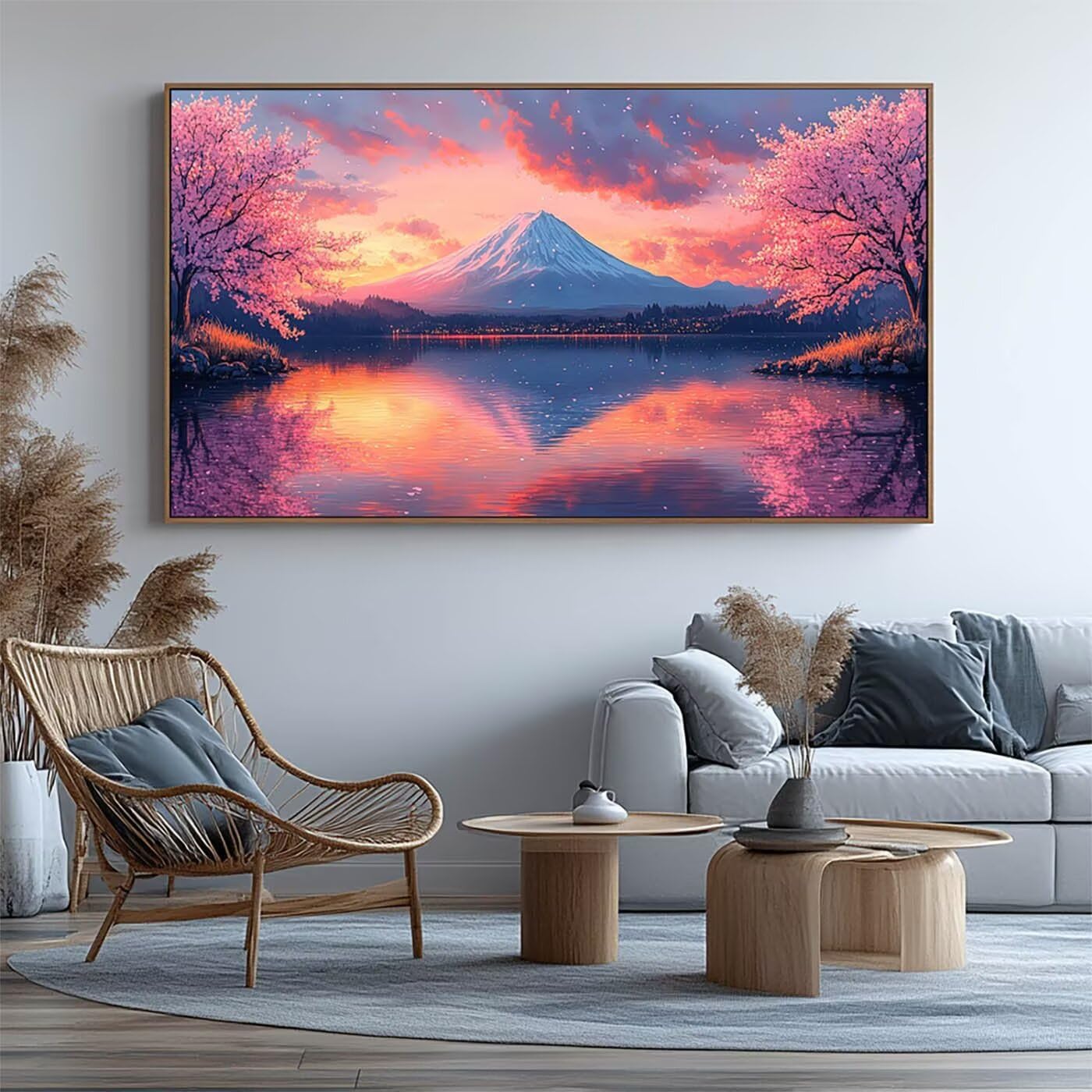 Zestawy sztuki diamentowej dla dorosłych, góra Fuji, malarstwo diamentowe, 5D, DIY, zestawy sztuki ściennej dla dorosłych, pełne wiercenie drzewa po numerach, 203 x 101 cm, haft krzyżykowy, rękodzieło