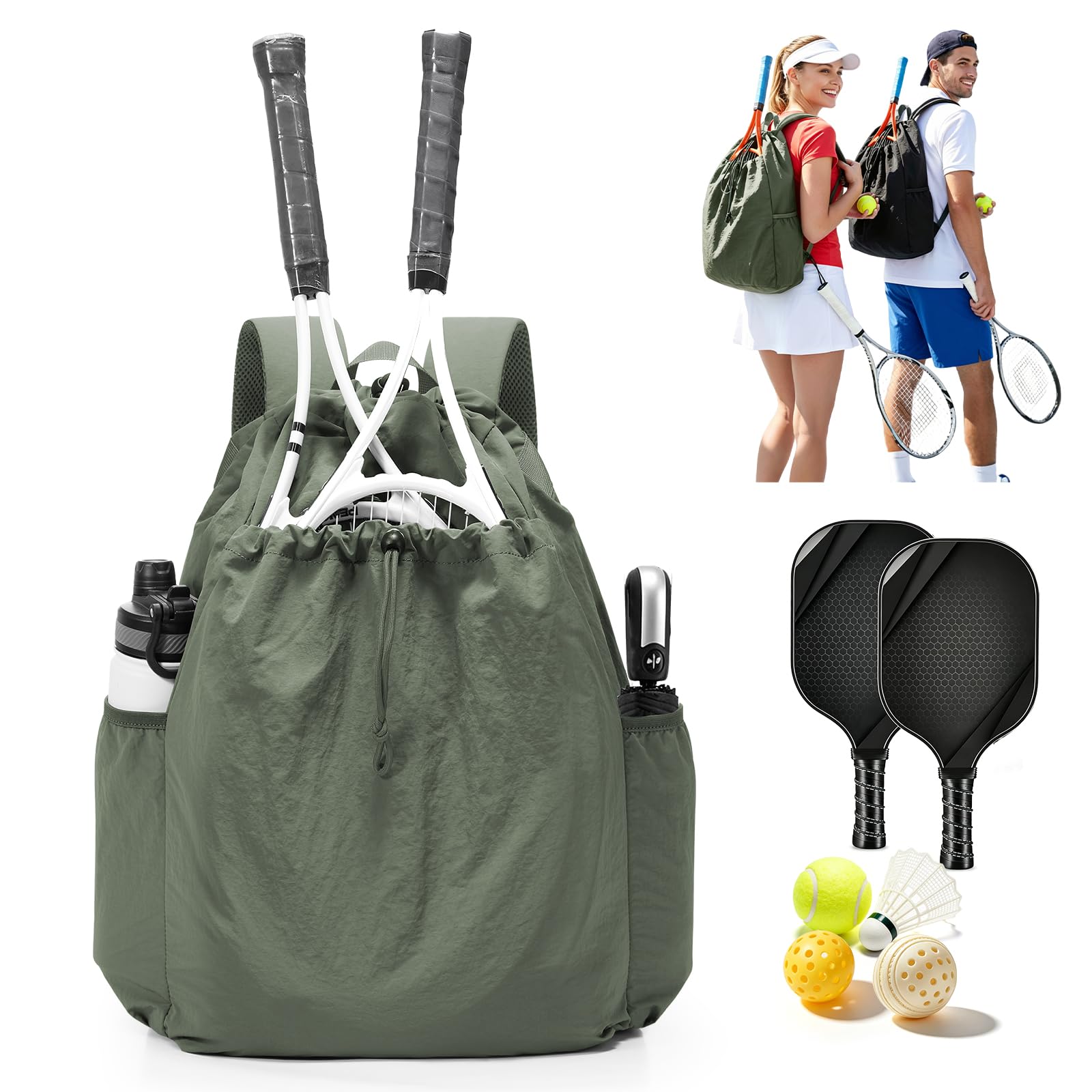 SZLX Tennis Backpack, Spacious Tennis Bag for Men and Women with Multiple Compartments for Tennis Rackets, Pickleball Rackets, Badminton Rackets, Squash Rackets and Balls