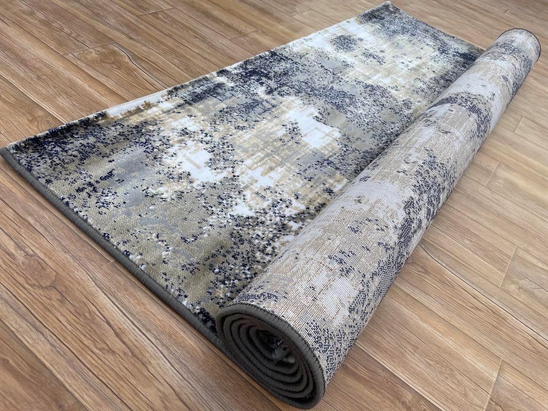 Abstract Design Viscose Silk Rectangular Area Rug for Your Living Room Color Multicolor Size 4x6 Feet(120x180cm)