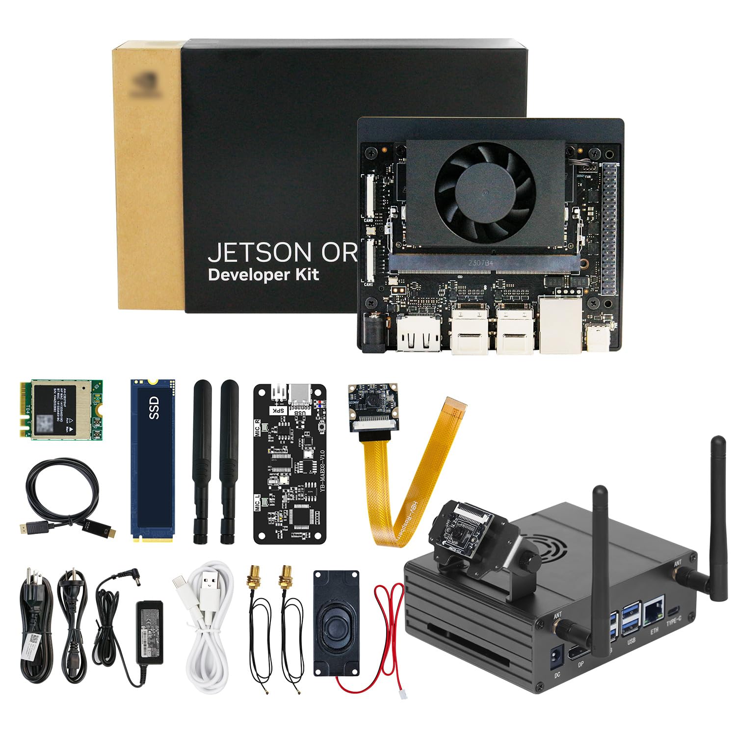Yahboom Official Jetson Orin Nano 8GB Super AI Large Model Kit | AI Large Model + IMX219 CSI Camera +Jetson Case +Development Board Ubuntu 22.04