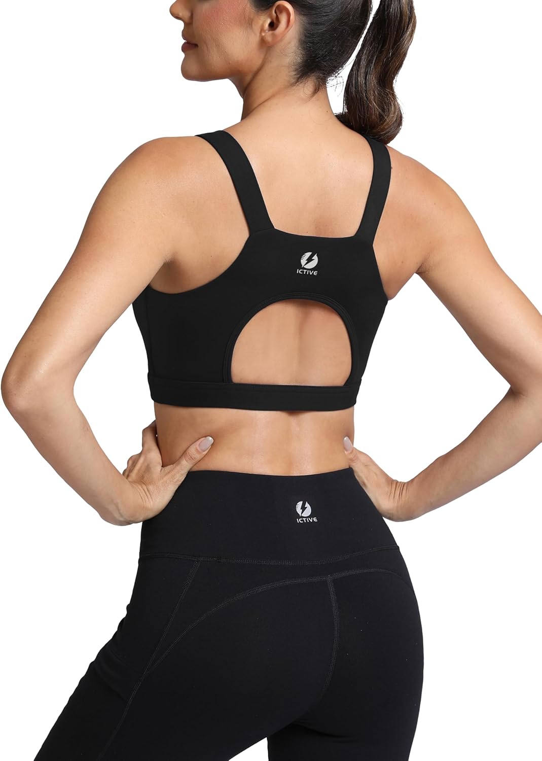 ICTIVE Sports Bras for Women High Support High Impact Bust Push up Racerback Workout Running Bra