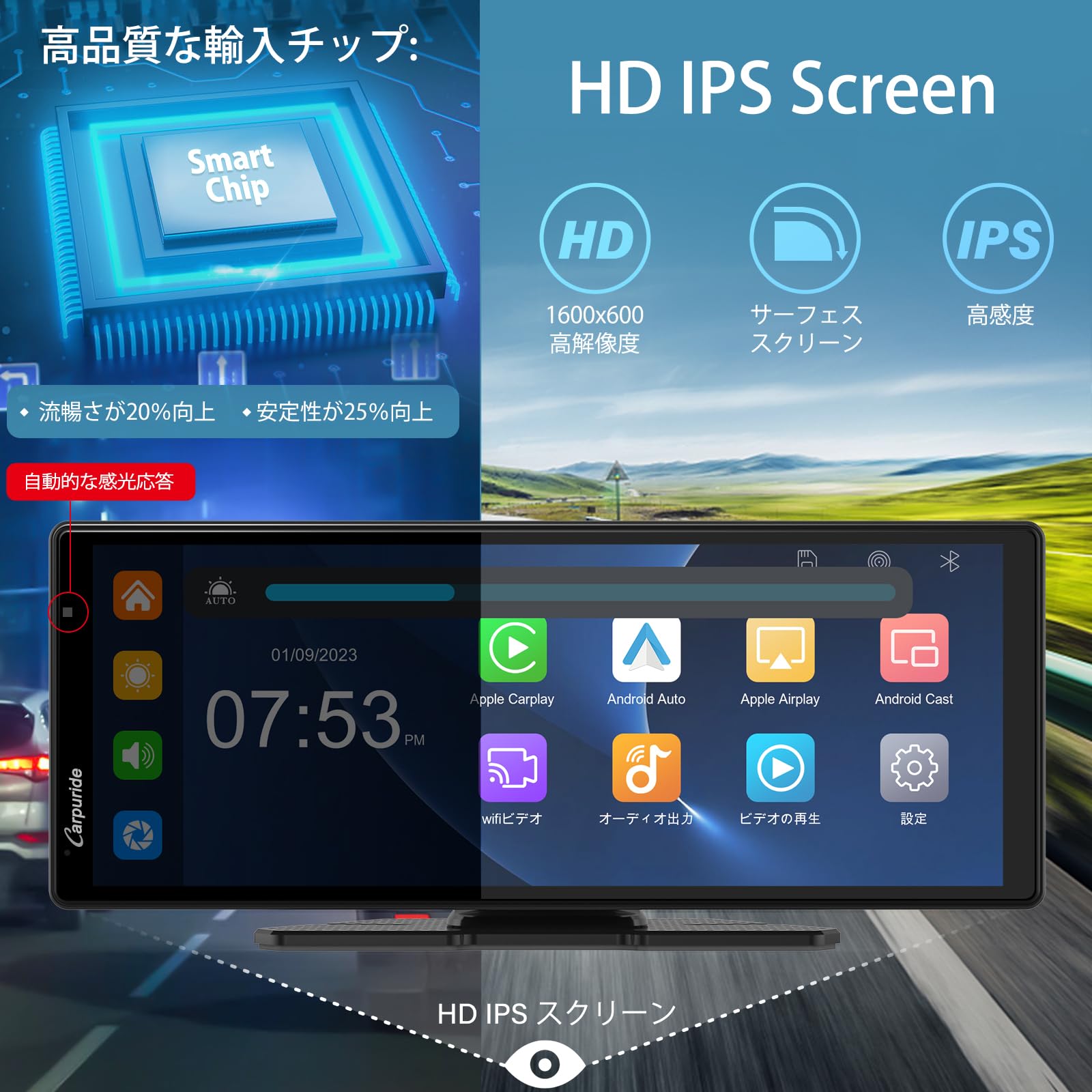 Amazon.co.jp: 「9.3インチ」 ポータブルナビ ディスプレイオーディオ 