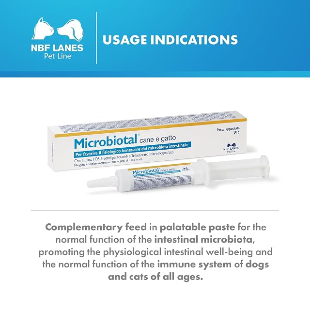Foto 3 de 7 de NBF Lanes - Microbiotal para Perros y Gatos, Pasta apetecible 30 g, para favorecer el Bienestar fisiológico…