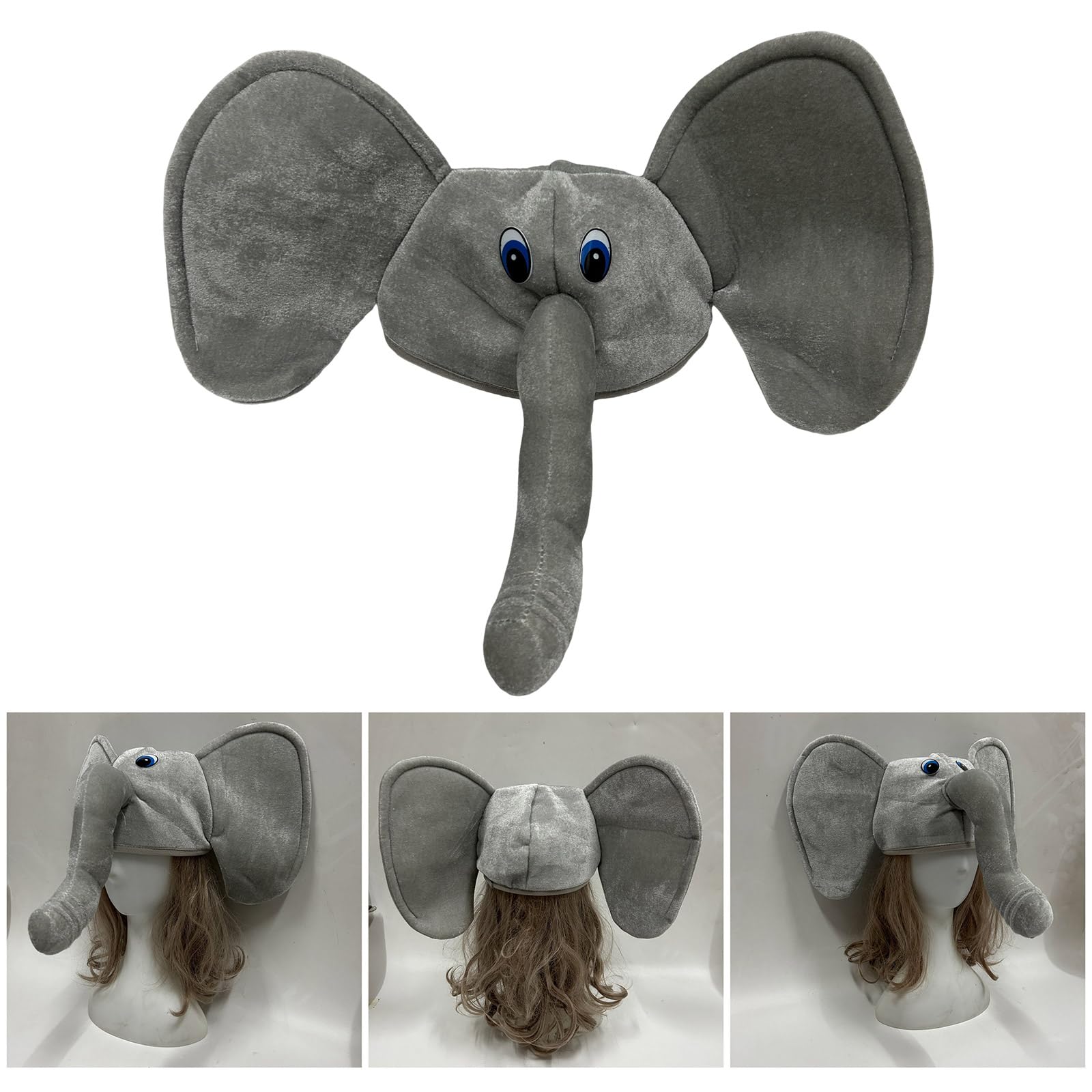 QIEIEI Elephant Hat for Halloween Costume Hat Festival Party Gathering Headgear Seasonal Holiday Hat Photoshooting Accessories