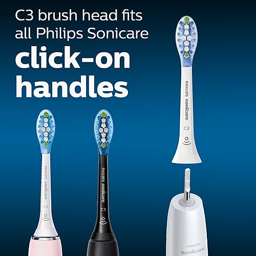 Miniatura 16 de Philips SONICARE C3 HX9042/95 - Cabezales de cepillo de dientes eléctrico de repuesto genuino, negro, paquete de 2 Negro,Blanco