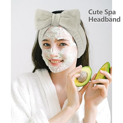 Miniatura 4 de Ondder 6 diademas de maquillaje de spa, diadema mullida para el cuidado de la piel, diadema de tela de rizo, diadema para el cuidado de la piel,