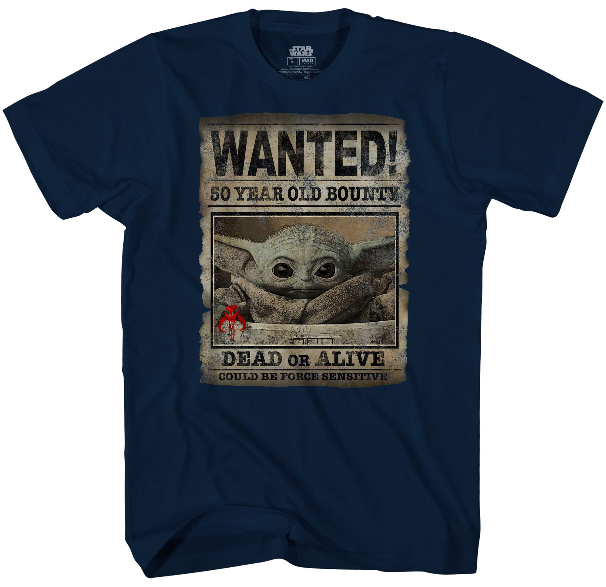 Buy STAR WARS Baby Yoda Wanted The Mandalorian Men's Adult Graphic Tee