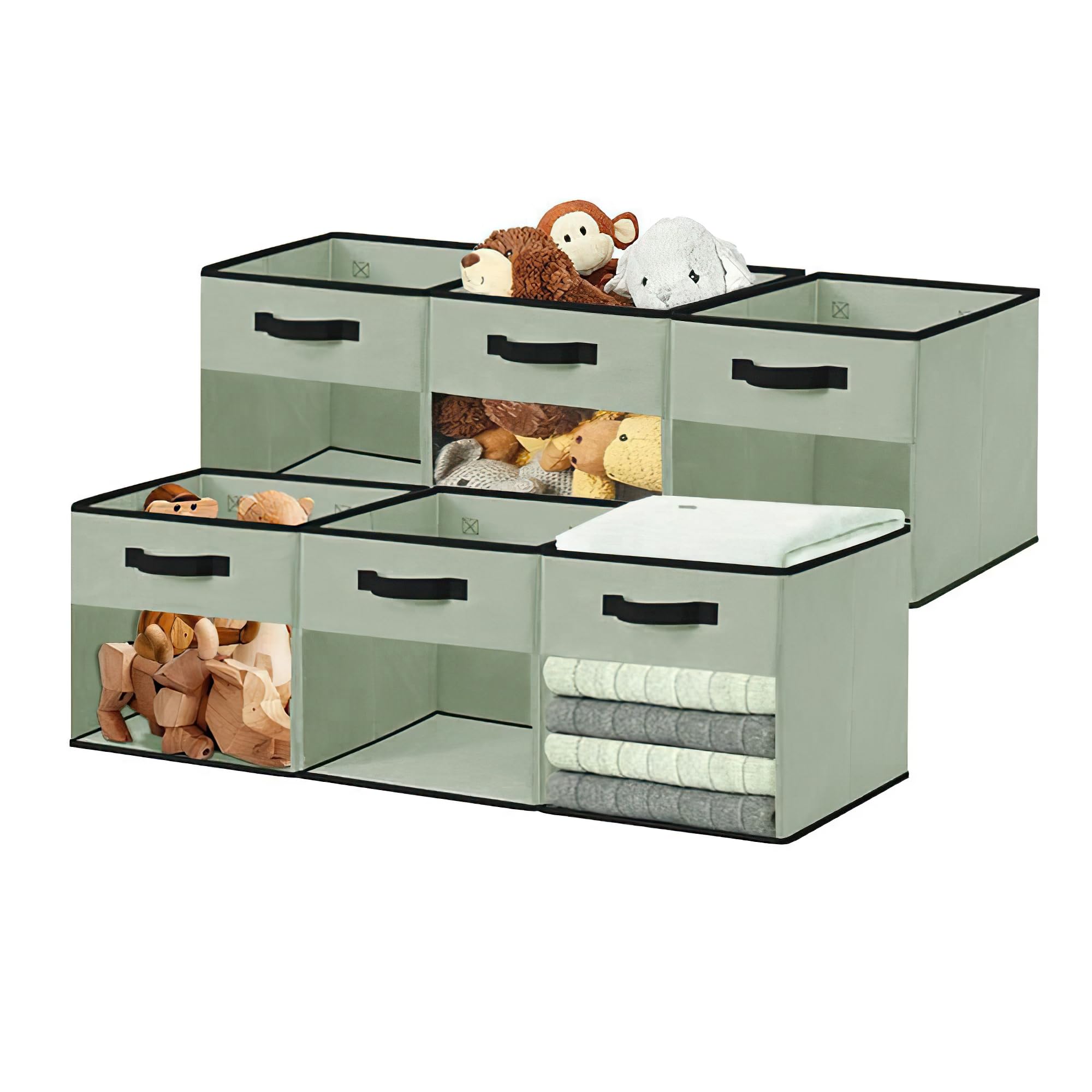 DECOMOMO Storage Bins, Cube Storage Bin with Window