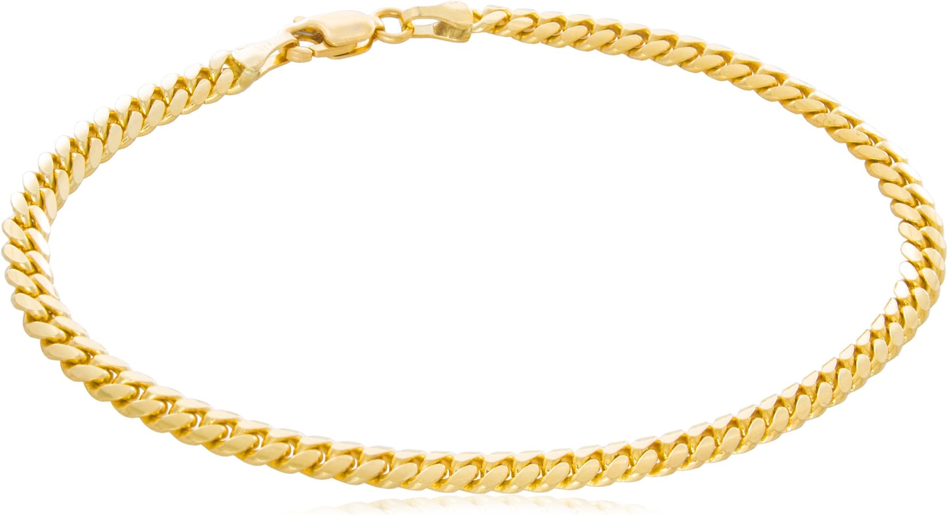 Solid 14K Yellow Gold Miami Cuban 4mm Link Chain Bracelet | Mid-Weight Width Polished Finish | 7 – 8½”